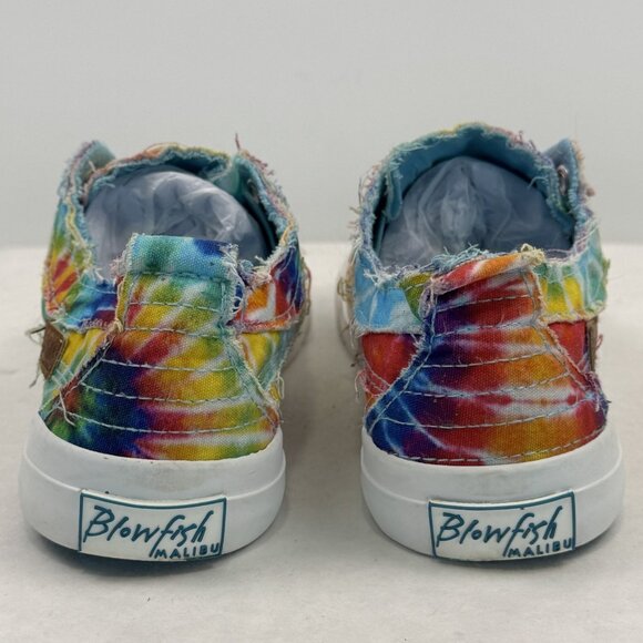 Blowfish Malibu Womens Size 8 Rainbow Tie Dye Play Sneakers Slip On Canvas - Picture 4 of 12
